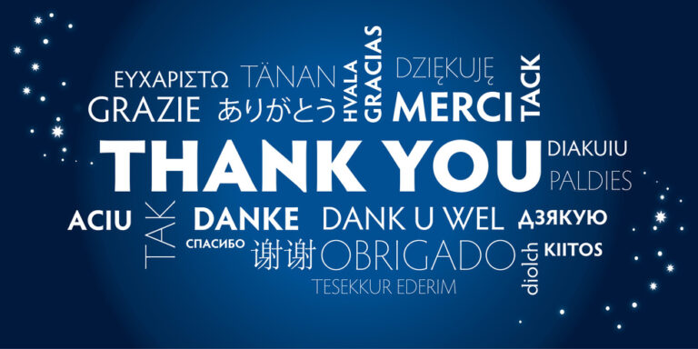 Thank You Danke Merci Grazie