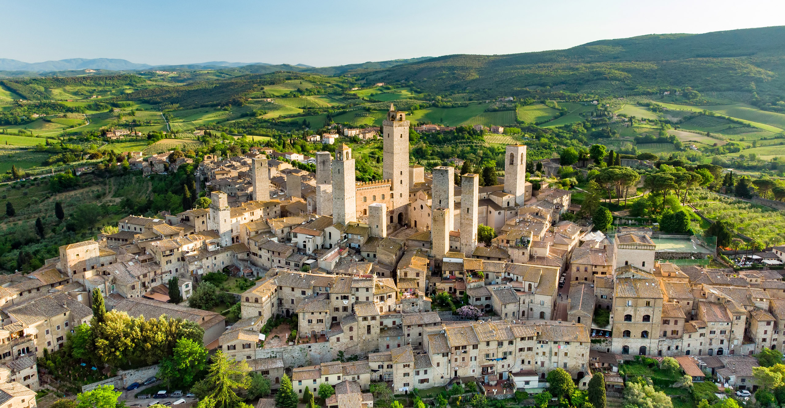 San Gimignano aerial view hill town