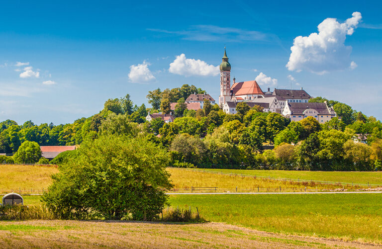 Beautiful view of the Andechs Monastery