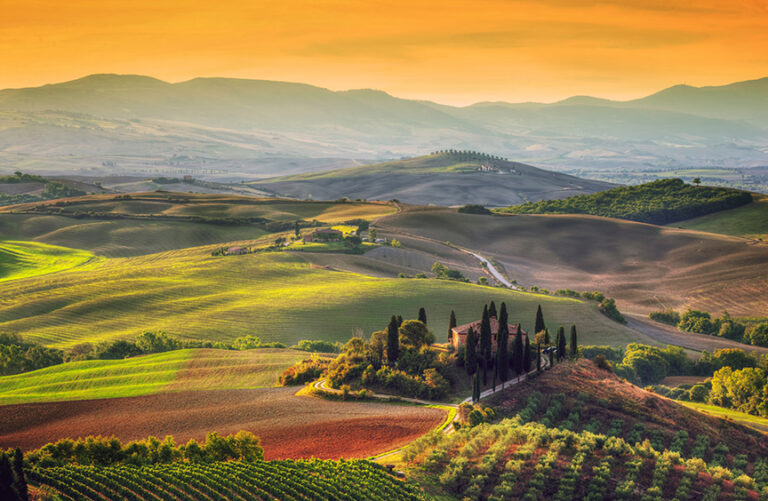 Rolling hills in Tuscany, Italy