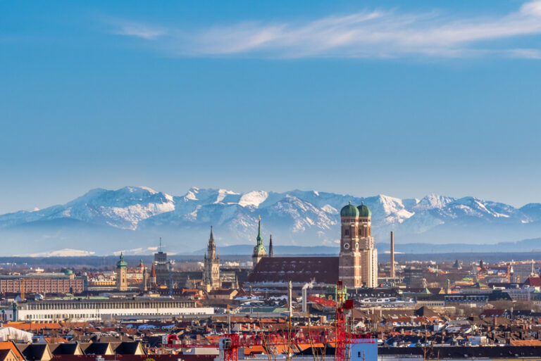 Munich and a view of the Alps