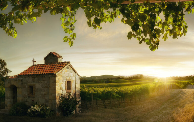 View Of Nice Italian Sunny Summer Countryside Landscape