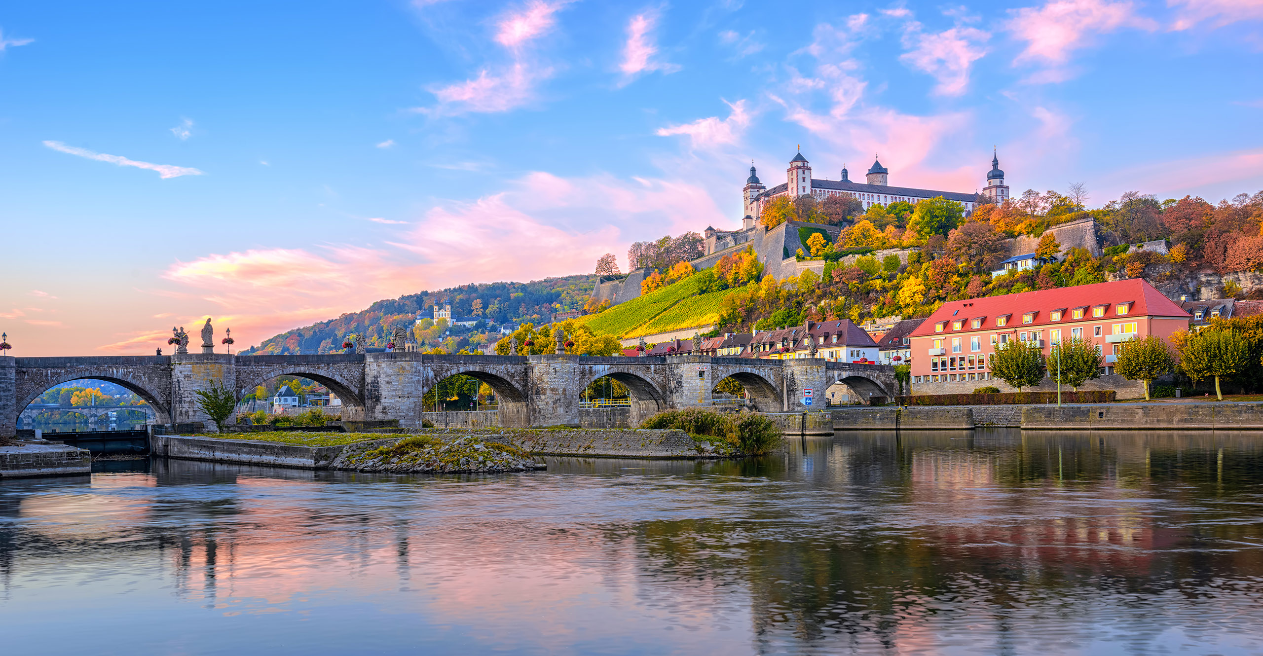 Wurzburg Marienberg Fortress and the Main River