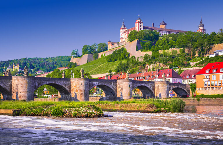 The Marienberg Castle and Stone Bridge in Wurzburg, Germany