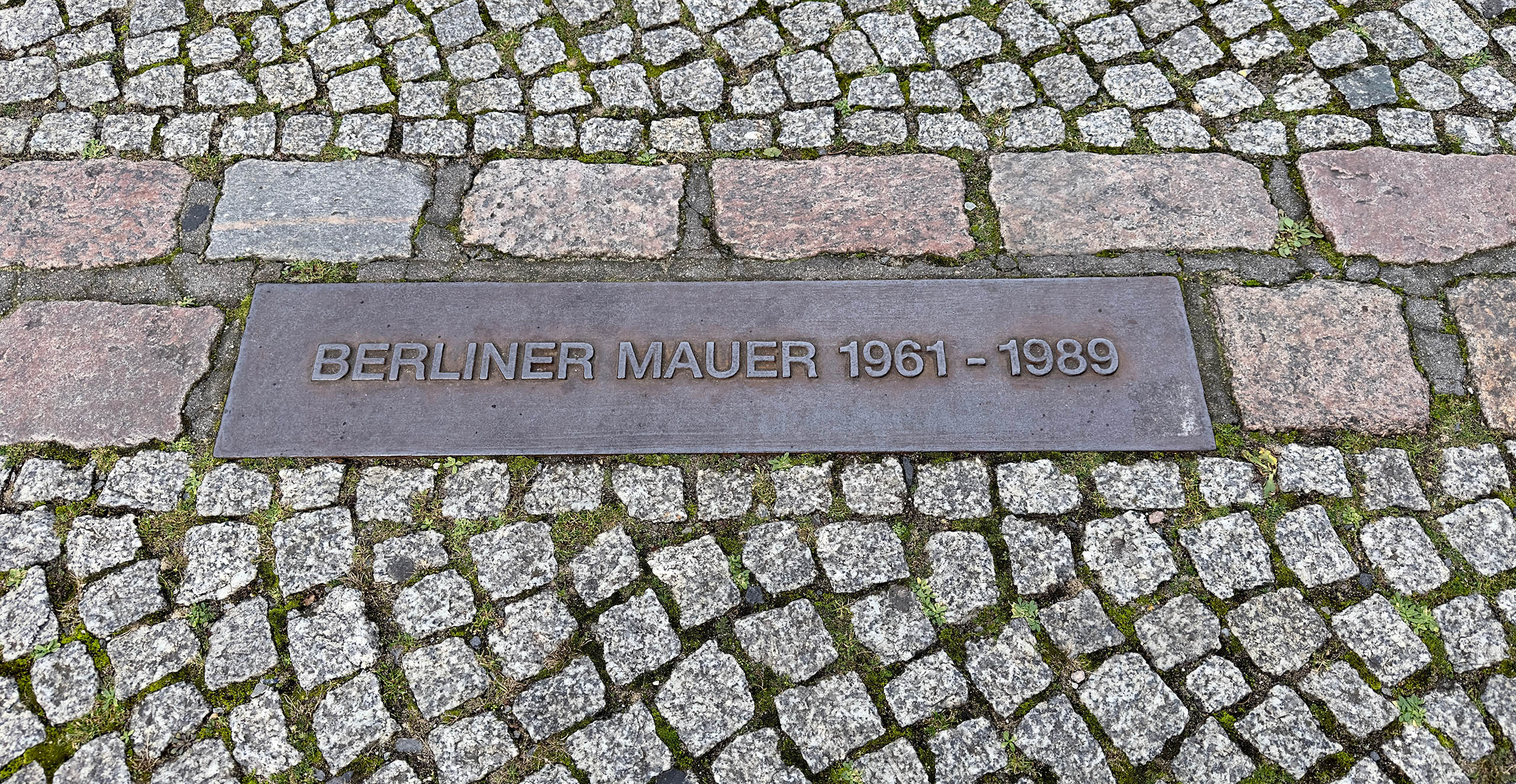 Marking where the Berlin Wall was