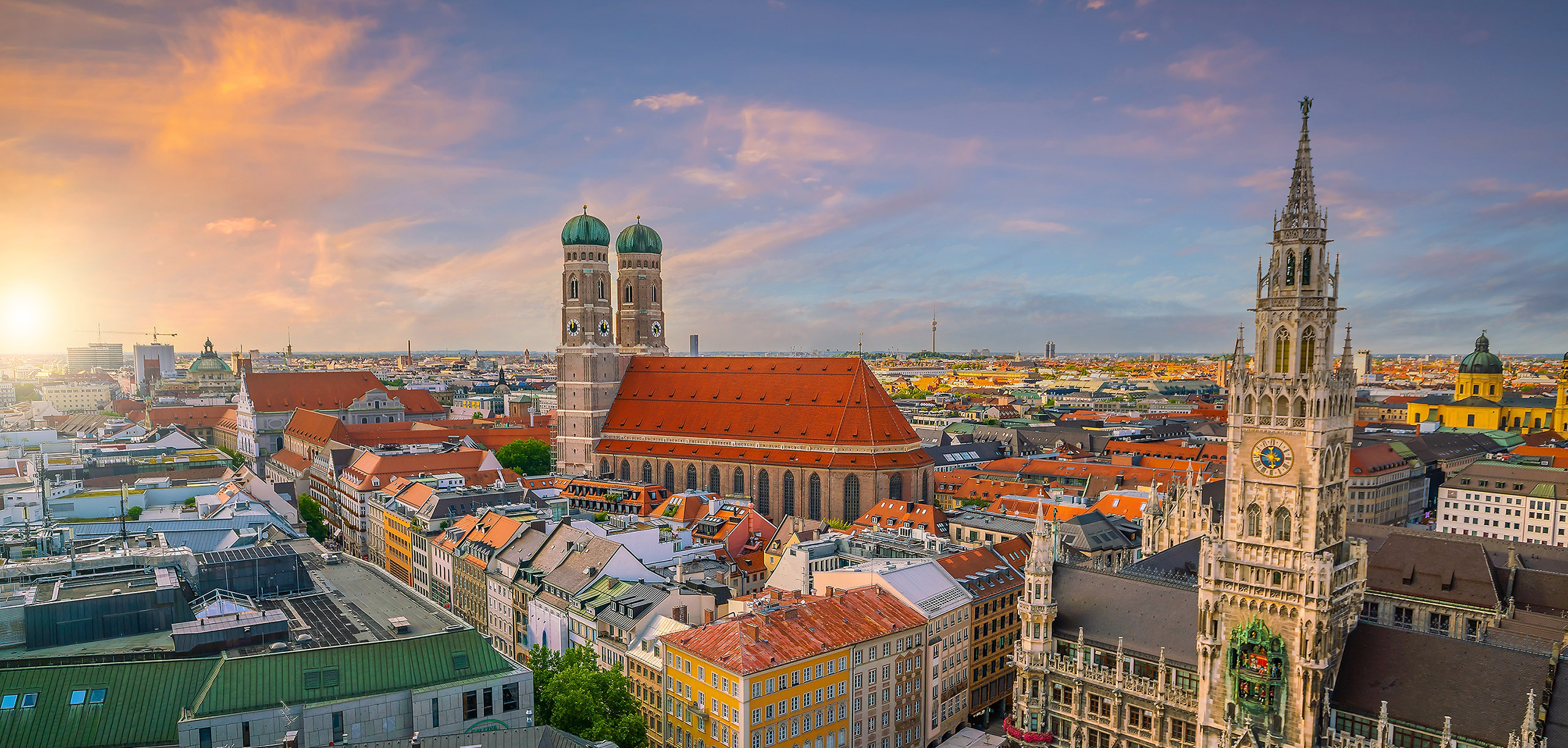 Munich downtown with Marienplatz